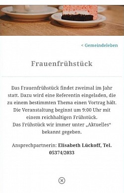 Frauenfrühstück in der Evangelisch-Freikirchliche Gemeinde WasbüttelWasbüttel