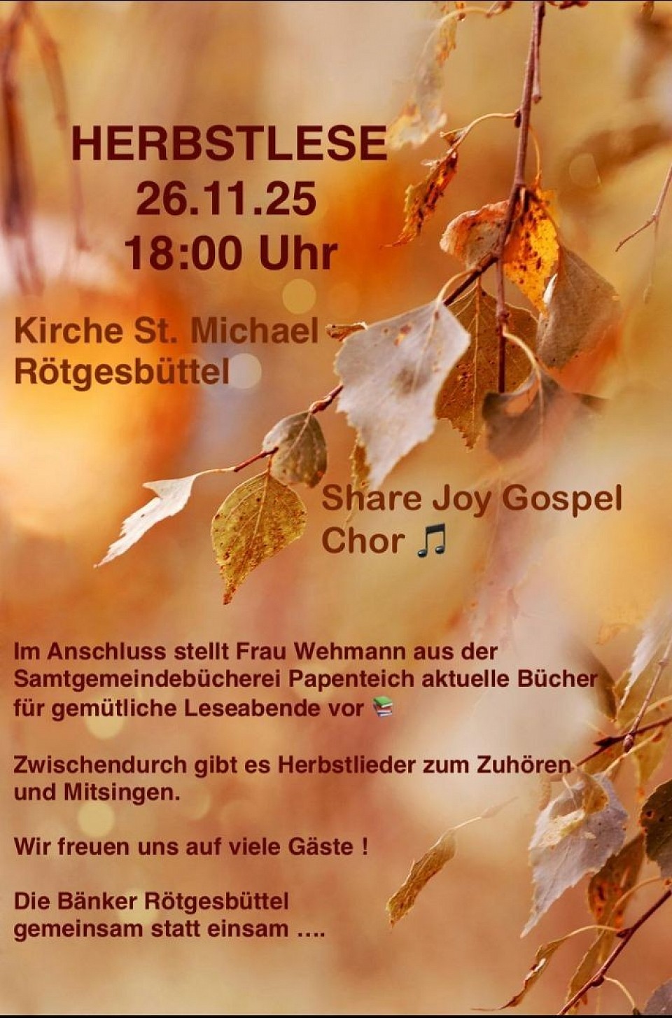 Share Joy Gospel Choir Rötgesbüttel :  Herbstlese